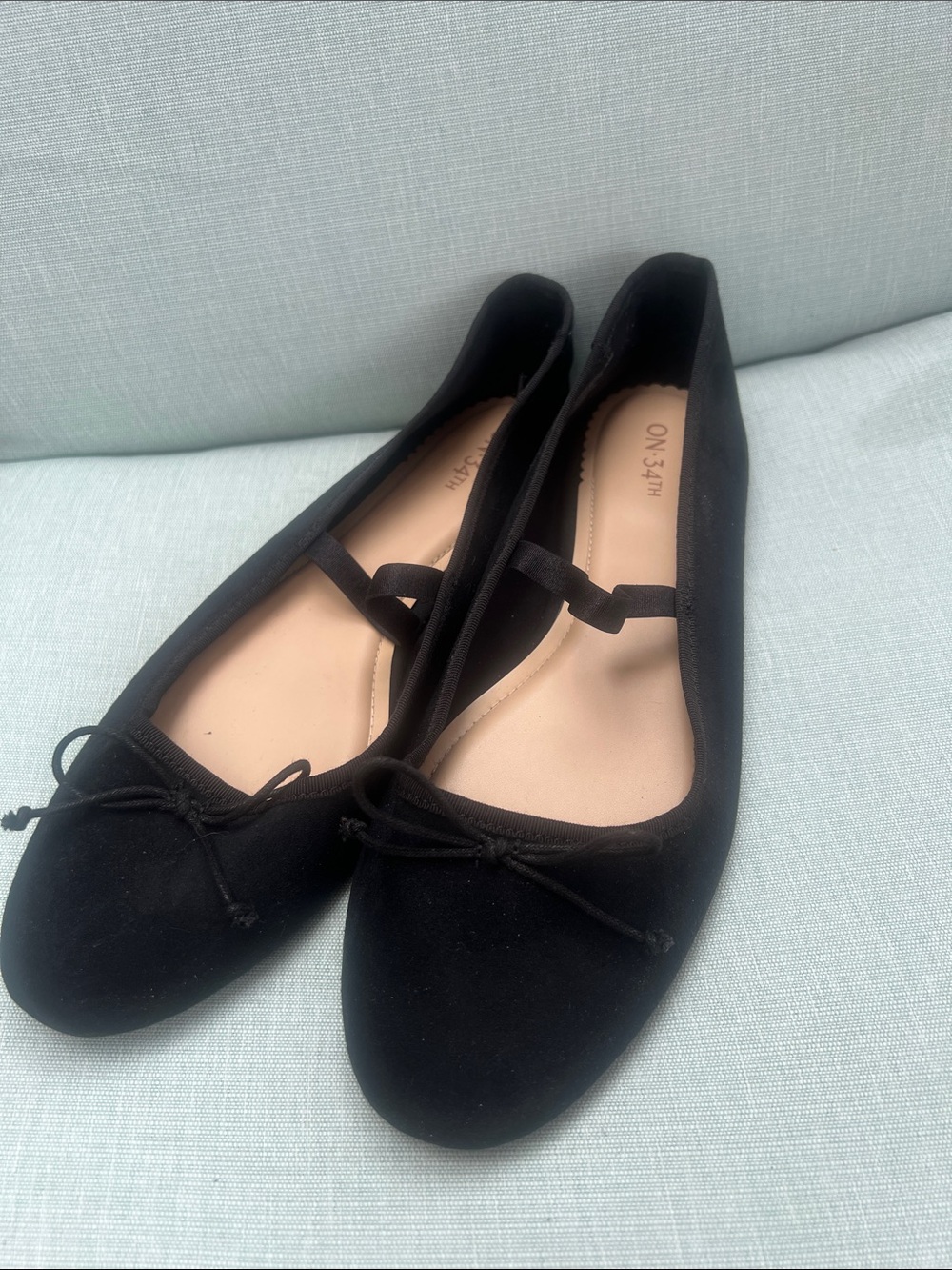 Never worn on 34th black ballet flats sz 10